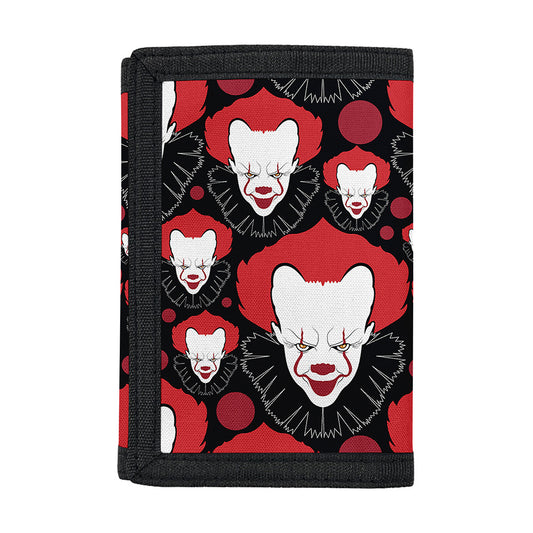Halloween Scary Clown Pattern Print Trifold Wallet