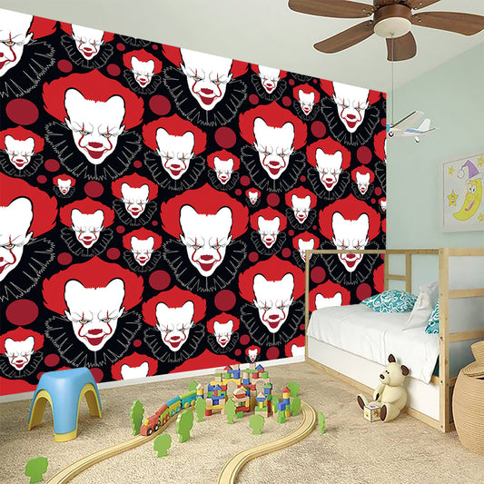 Halloween Scary Clown Pattern Print Wall Sticker