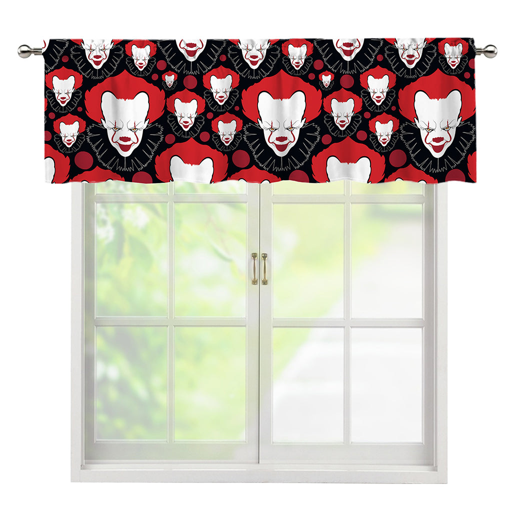 Halloween Scary Clown Pattern Print Window Valance