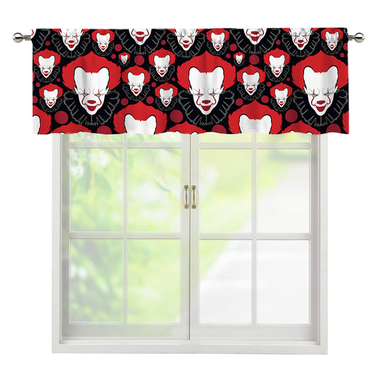Halloween Scary Clown Pattern Print Window Valance