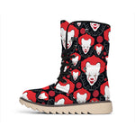 Halloween Scary Clown Pattern Print Winter Boots