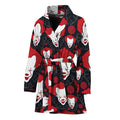Halloween Scary Clown Pattern Print Women's Bathrobe