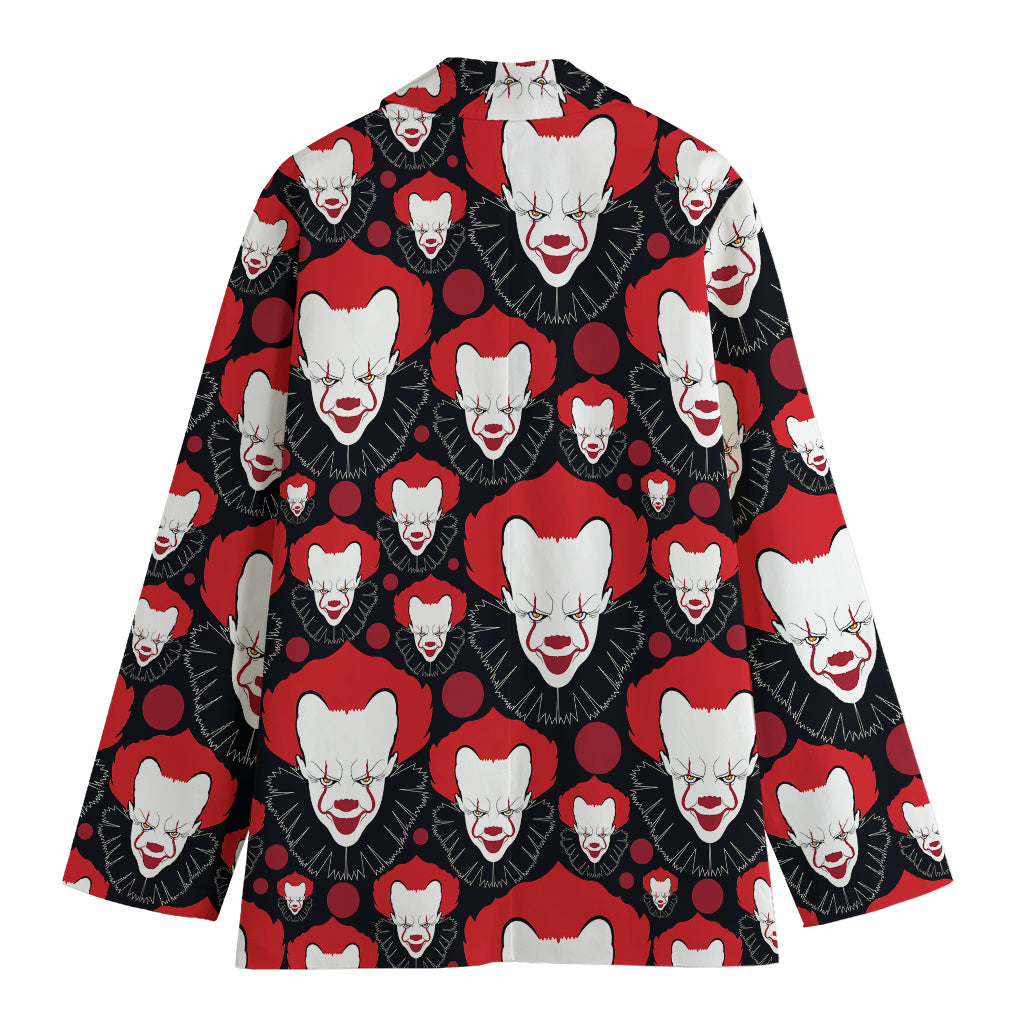 Halloween Scary Clown Pattern Print Women's Blazer