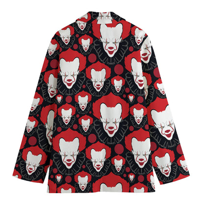 Halloween Scary Clown Pattern Print Women's Blazer