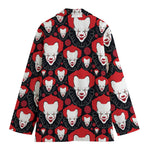 Halloween Scary Clown Pattern Print Women's Cotton Blazer