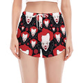 Halloween Scary Clown Pattern Print Women's Split Running Shorts