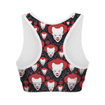 Halloween Scary Clown Pattern Print Women's Sports Bra