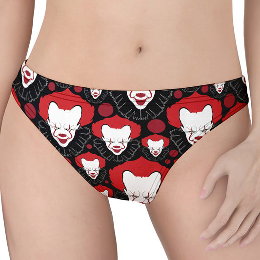 Halloween Scary Clown Pattern Print Women's Thong