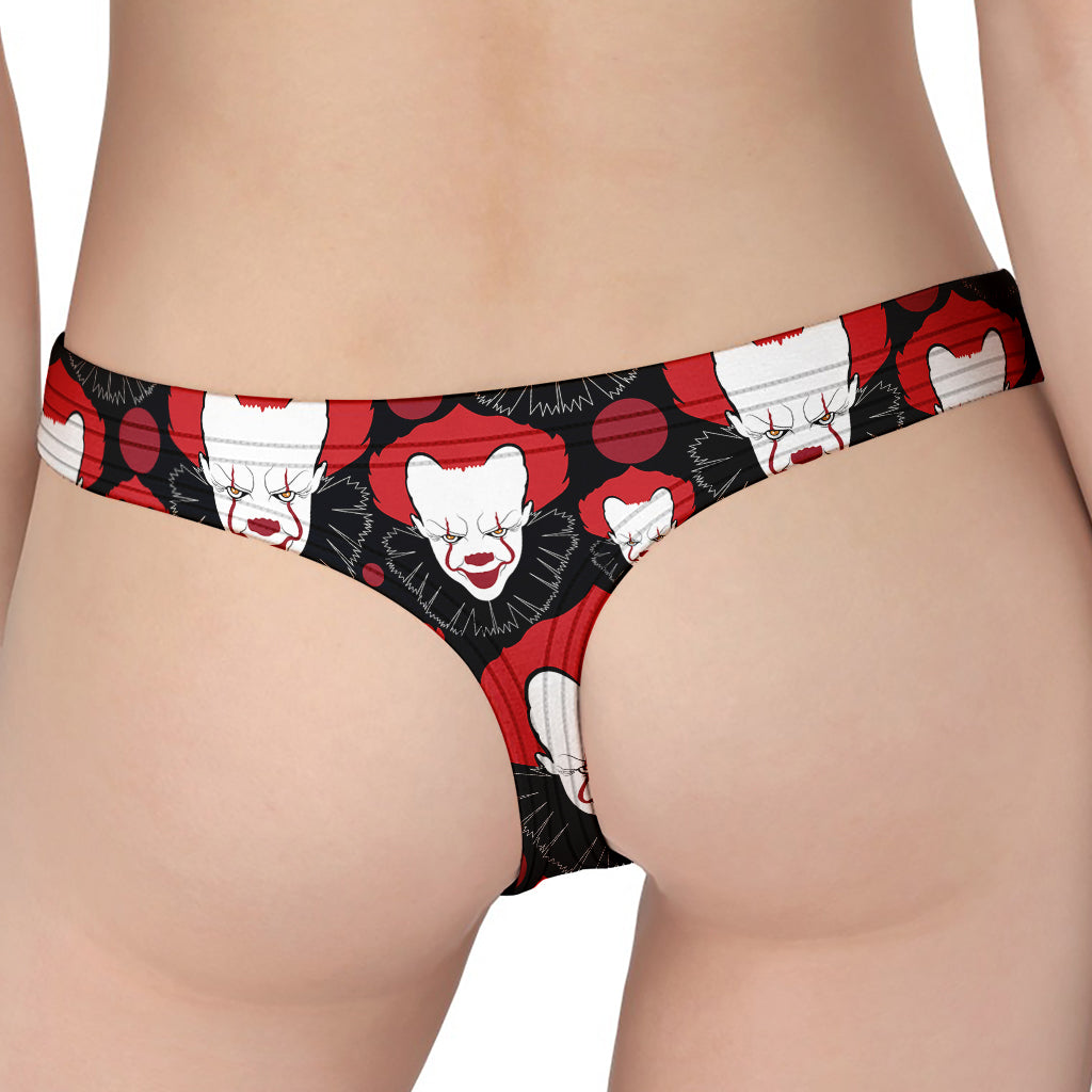 Halloween Scary Clown Pattern Print Women's Thong