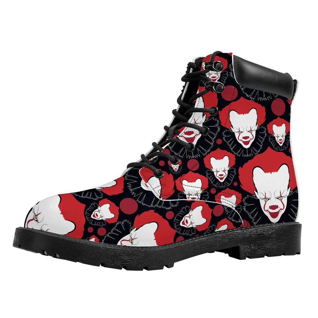 Halloween Scary Clown Pattern Print Work Boots