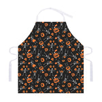 Halloween Skeleton And Pumpkin Print Adjustable Apron