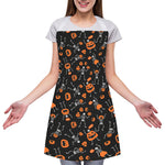 Halloween Skeleton And Pumpkin Print Adjustable Apron