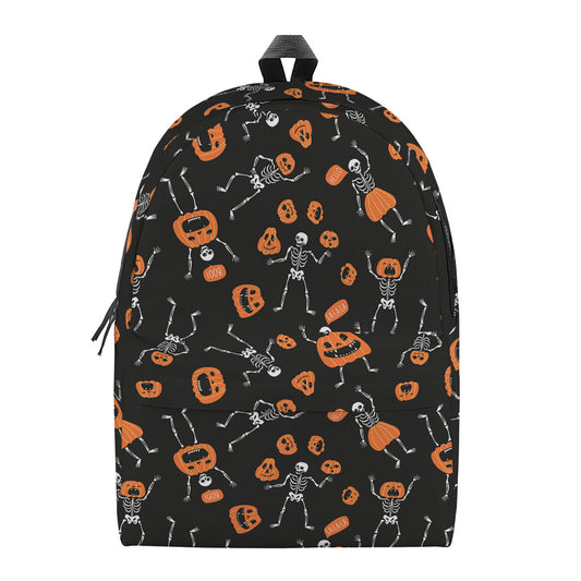 Halloween Skeleton And Pumpkin Print Backpack