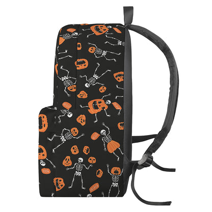 Halloween Skeleton And Pumpkin Print Backpack