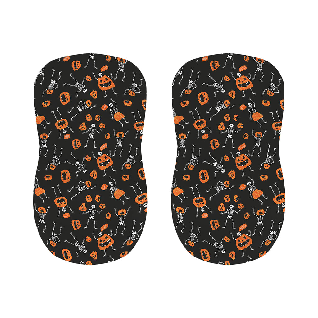 Halloween Skeleton And Pumpkin Print Bar Stool Covers