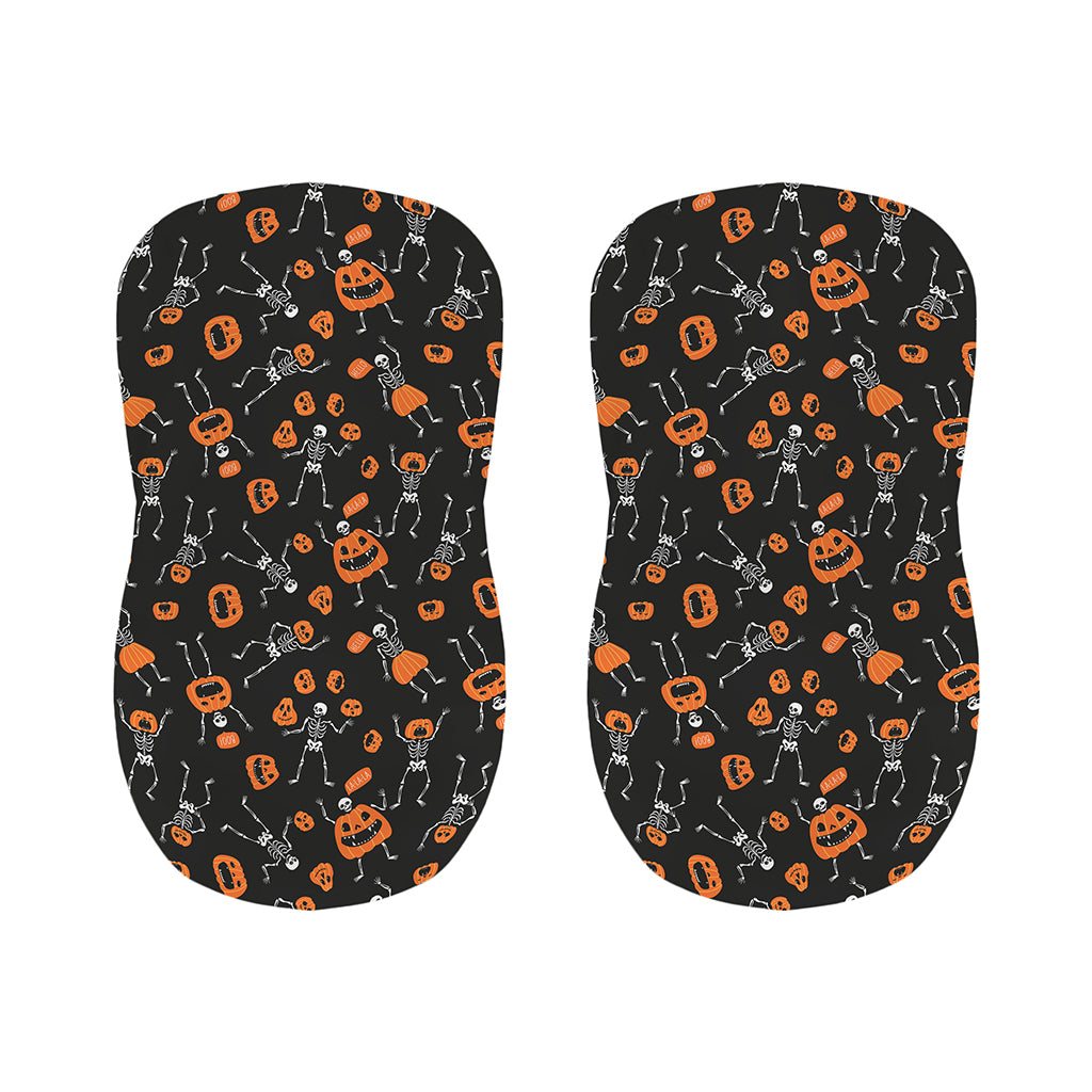 Halloween Skeleton And Pumpkin Print Bar Stool Covers