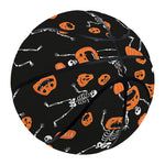 Halloween Skeleton And Pumpkin Print Basketball
