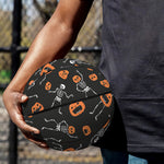 Halloween Skeleton And Pumpkin Print Basketball
