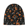 Halloween Skeleton And Pumpkin Print Beanie