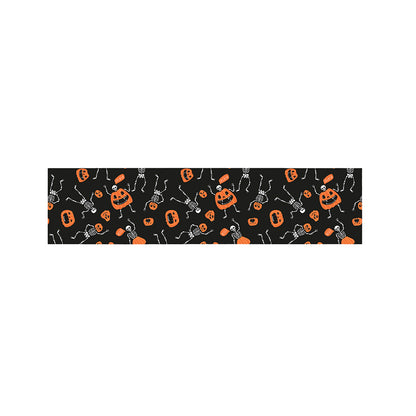 Halloween Skeleton And Pumpkin Print Bed Runner