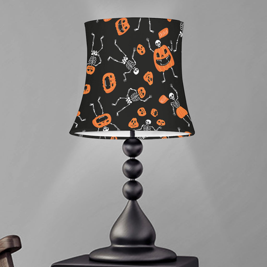 Halloween Skeleton And Pumpkin Print Bell Lamp Shade