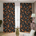 Halloween Skeleton And Pumpkin Print Dimout Pencil Pleat Curtains