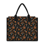 Halloween Skeleton And Pumpkin Print Canvas Tote Bag