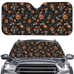 Halloween Skeleton And Pumpkin Print Car Windshield Sun Shade