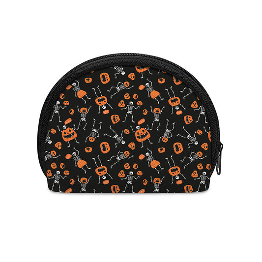 Halloween Skeleton And Pumpkin Print Coin Purse