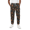 Halloween Skeleton And Pumpkin Print Cotton Sweatpants