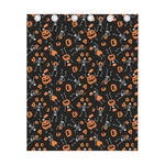 Halloween Skeleton And Pumpkin Print Curtain