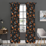 Halloween Skeleton And Pumpkin Print Curtain