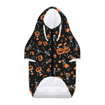 Halloween Skeleton And Pumpkin Print Dog Zip Up Hoodie