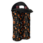 Halloween Skeleton And Pumpkin Print Double Neoprene Wine Tote