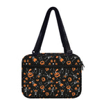 Halloween Skeleton And Pumpkin Print Double Strap Bible Bag