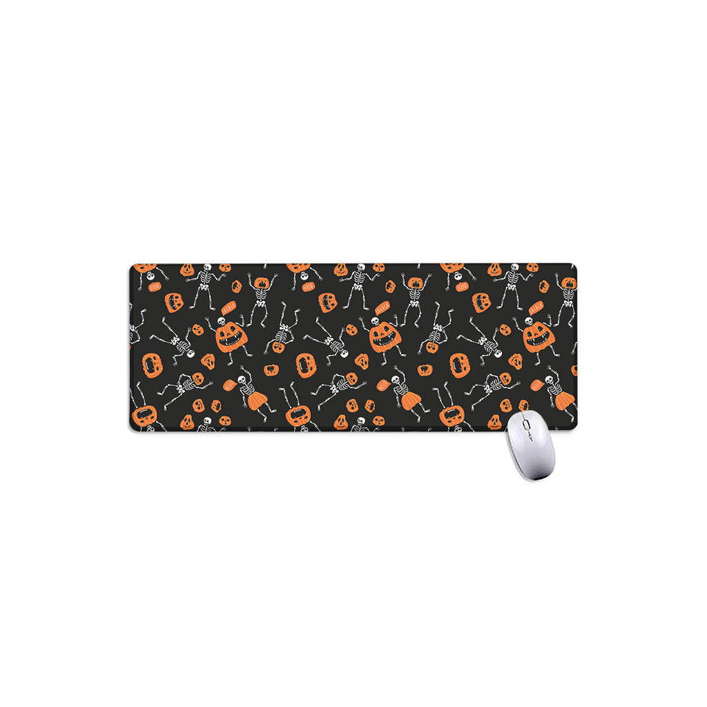 Halloween Skeleton And Pumpkin Print Extended Mouse Pad