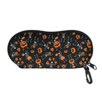 Halloween Skeleton And Pumpkin Print Glasses Case