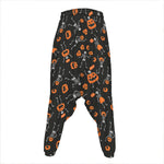 Halloween Skeleton And Pumpkin Print Hammer Pants