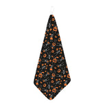 Halloween Skeleton And Pumpkin Print Hand Towel