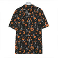 Halloween Skeleton And Pumpkin Print Hawaiian Shirt