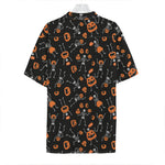 Halloween Skeleton And Pumpkin Print Hawaiian Shirt