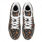 Halloween Skeleton And Pumpkin Print High Top Leather Sneakers
