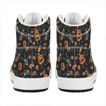 Halloween Skeleton And Pumpkin Print High Top Leather Sneakers