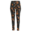 Halloween Skeleton And Pumpkin Print High-Waisted Pocket Leggings