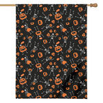 Halloween Skeleton And Pumpkin Print House Flag