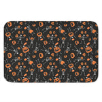 Halloween Skeleton And Pumpkin Print Indoor Door Mat