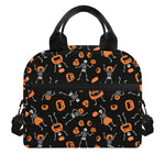 Halloween Skeleton And Pumpkin Print Insulated Lunch Bag