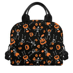 Halloween Skeleton And Pumpkin Print Insulated Lunch Bag