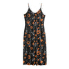 Halloween Skeleton And Pumpkin Print Jersey Midi Cami Dress