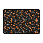 Halloween Skeleton And Pumpkin Print Kitchen Mat